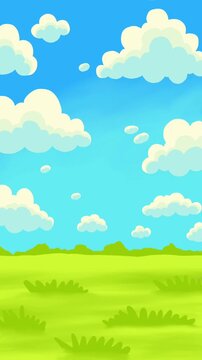 green field and blue sky