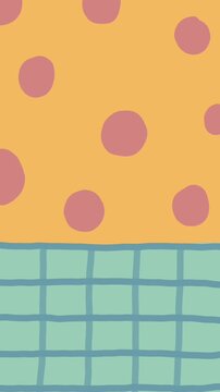 Handdrawn motion polka grid background