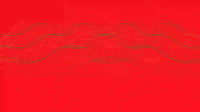 Vibrant red abstract background with minimalist wavy digital line motion.