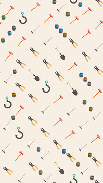 Gardening and painting tools pattern