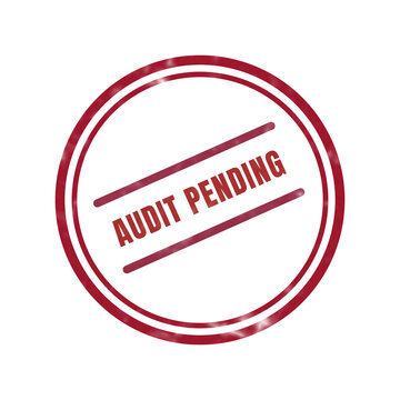 Red audit pending circular stamp badge