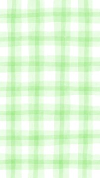 Handdrawn motion soft green gingham pattern