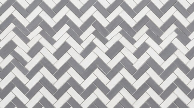 Herringbone Pattern Tile: A seamless herringbone pattern created with alternating gray and white tiles, offering a classic and versatile design for various applications.