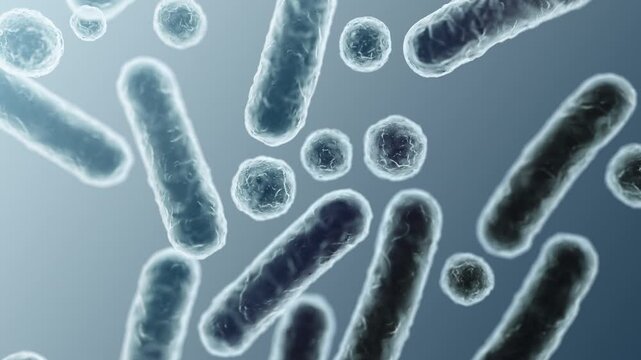 Enterobacteriaceae, gram-negative rod-shaped bacteria, part of intestinal microbiome and causative agents of different infections, 3D rendering. Escherichia coli, Klebsiella, Enterobacter and other	