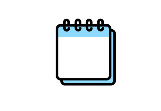 Stack of blank spiral notepad icon in light blue