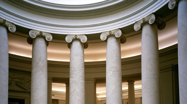 solemn. Four marble columns supporting a domed canopy, creating a solemn space. real-estate listings, architecture portfolios, designed for architectural facade and classical detail presentations.