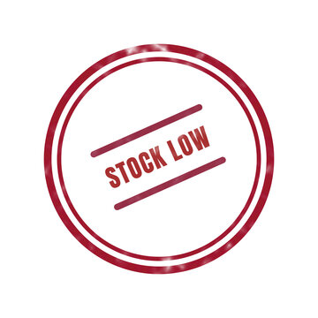 Stock low warning circular badge with red slash