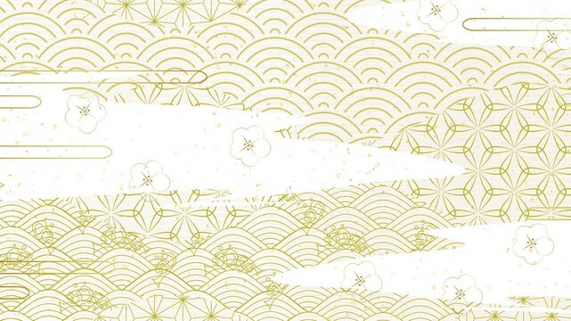 Traditional Japanese Patterned Gold Texture 4K