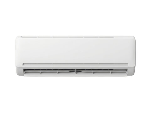 White portable air conditioning unit installed against a plain background for home appliance marketing.