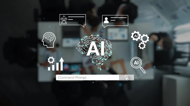Futuristic Business Environment with AI Technology Concepts and Visuals for Digital Innovation in the Workplace. Entropy.