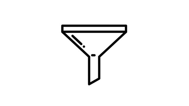 Simple funnel icon, isolated on white background, graphic resource for filtering and separation