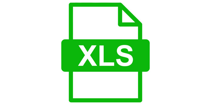 Xls file icon representing spreadsheet document format with green rectangular banner for business data management use.