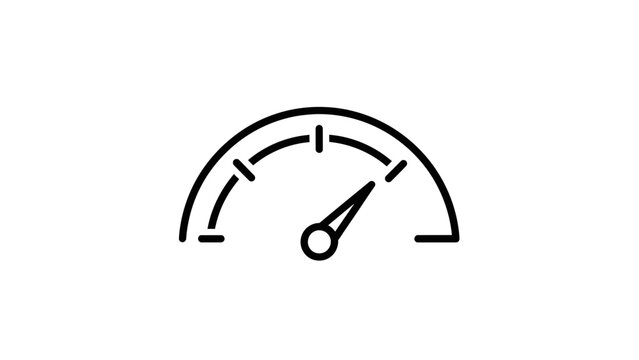 Speedometer Icon, Gauge Meter, Performance Indicator, Fast Speed, Measurement Concept