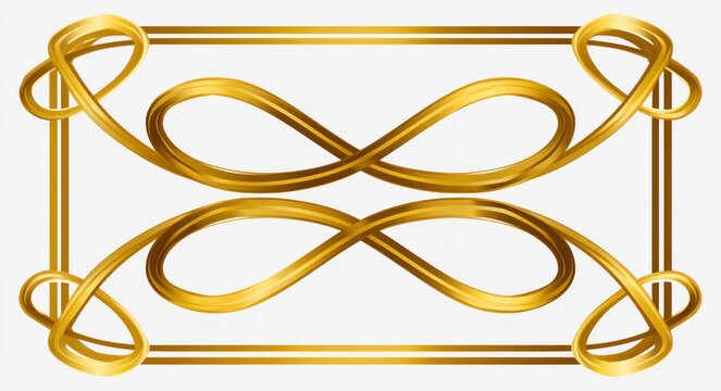 Golden decorative frame with infinity swirl center.