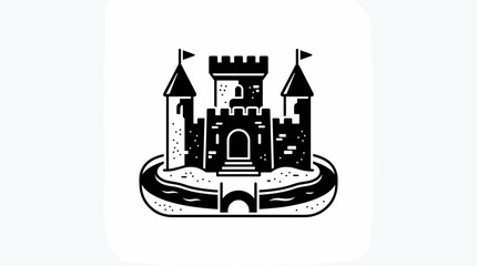 Obraz premium Medieval Castle Fortress Icon Symbol.