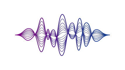 Obraz premium Abstract Sound Waveform Isolated Purple Gradient