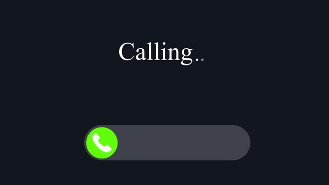 Iphone calling screen, swipe to answer screen, calling screen, facetime.Motion graphics of concept animation