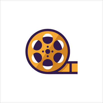 Film Reel Icon and Movie Spool Vector Illustration