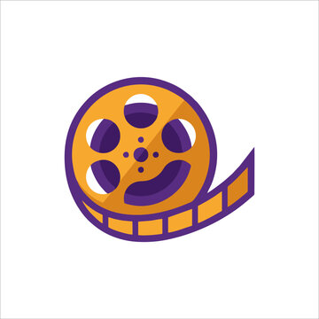 Stylized Movie Film Reel Icon Vector Illustration