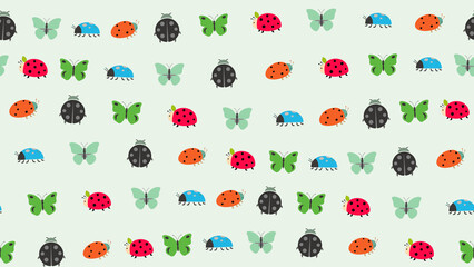 Pattern of Ladybugs, Butterflies, and Beetles © woojin