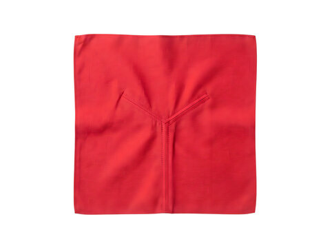 Red fabric square with transparent center for commercial design mockups