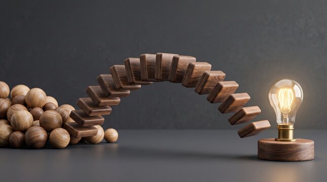 Stable arch made of wooden blocks representing solid business foundation and corporate structural strength
