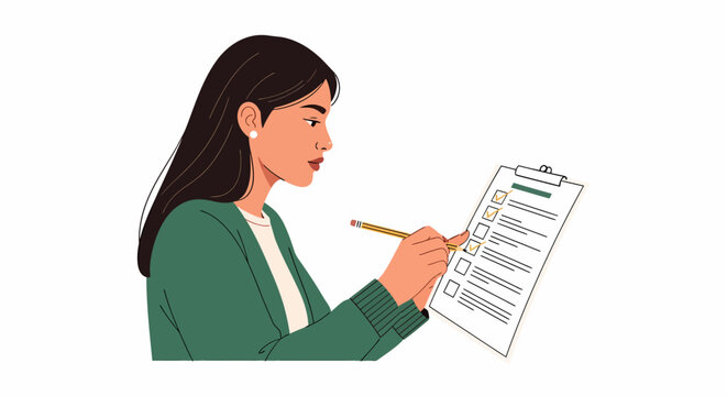 Hispanic Female Gaming Auditor Cross Referencing Regulatory Checklist