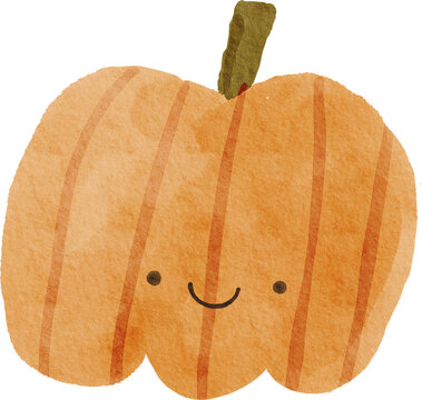 Cute Watercolor Autumn Illustration. Cozy Hand Drawn Fall design elements. Thanksgiving day print