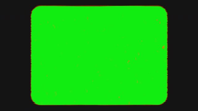 Authentic Super 8 film frame with noise and halation on green screen. Designed for chroma key overlays. Ideal for vintage compositing