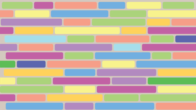 Colorful Rounded Rectangles Abstract Geometric Vector Pattern