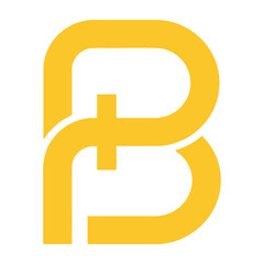Yellow letter B logo symbol icon graphic design element © GraphixaLab