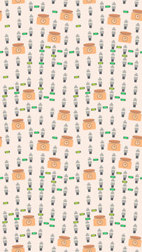 USB Drives and Batteries Pattern