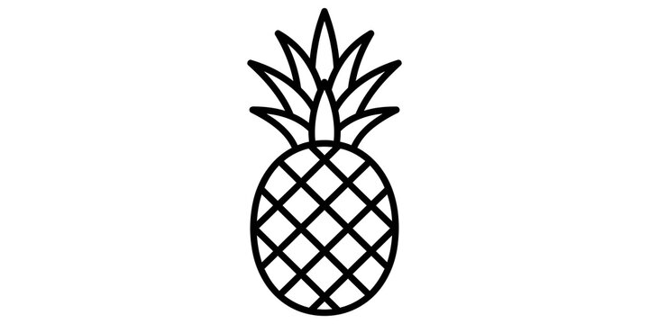 Minimalist pineapple fruit icon with geometric pattern for tropical graphic projects.