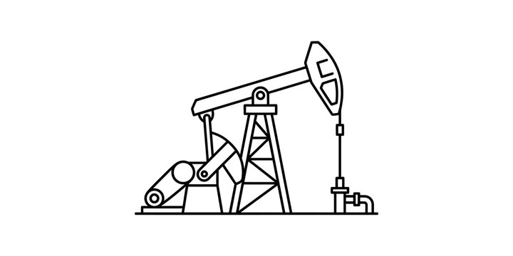 Oil pump jack and beam pump for industrial extraction of petroleum and natural resources.