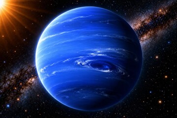 Fototapeta premium Neptune Planet in Deep Space with Stars and Cosmic Background