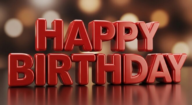 輝き、祝う誕生日の3Dレタリング