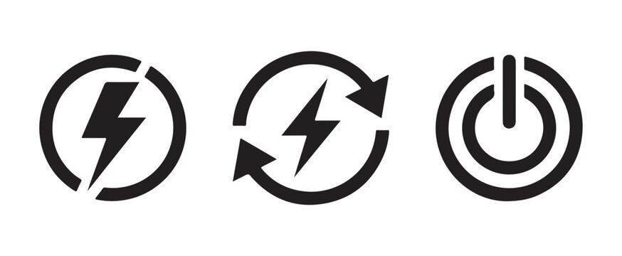 Circular arrow icons for energy refresh and power button symbols for system update and toggle control.