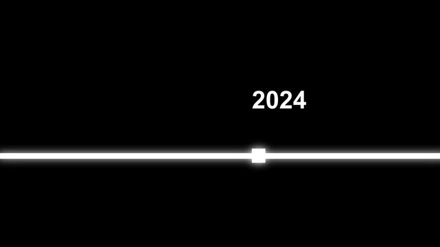 Year 2022 to 2026 sliding through time line on the black background