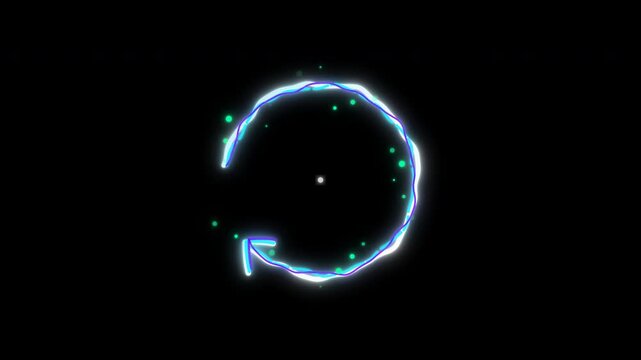 circular arrow glowing neon arrow hand drawn doodle refresh icon reload symbol animated vlog overlay design element