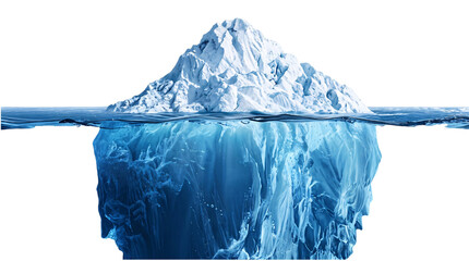 Massive iceberg with visible underwater isolated on transparent background © PNG Studio 99