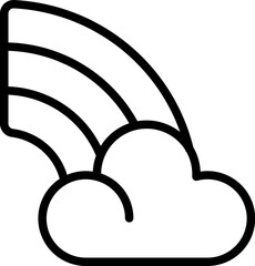 Obraz premium Minimalist black and white line icon of a rainbow emerging from a fluffy cloud symbolizing hope and positivity