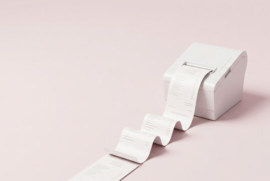 Receipt printer with a long curling paper receipt