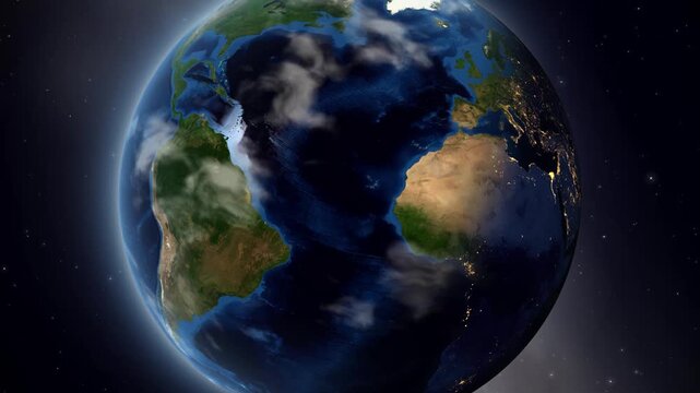 Earth Orbit Zoom In to Santo Domingo Dominican Republic