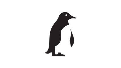 Fototapeta premium Stylized Black and White Penguin Illustration for Nature and Wildlife Themes