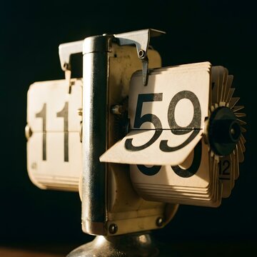 Flip Clock Showing 11 59 Before Midnight
