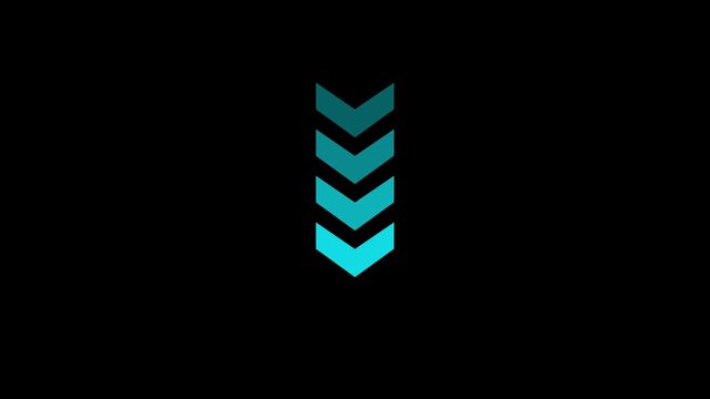 Right-directional arrow loop animation. 4k video