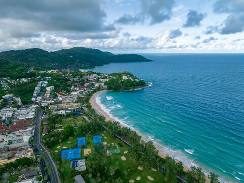Aerial view of the natural scenery around Kata Forest Resort, Phuket, Thailand