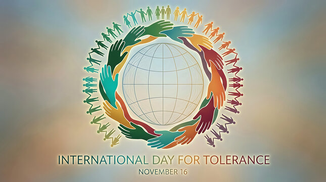 International Day for Tolerance concept with diverse hands around the globe