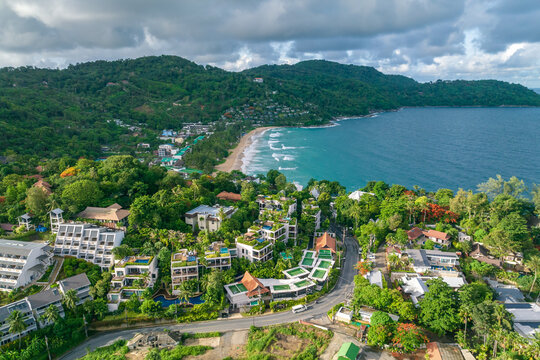 Aerial view of the natural scenery around Kata Forest Resort, Phuket, Thailand