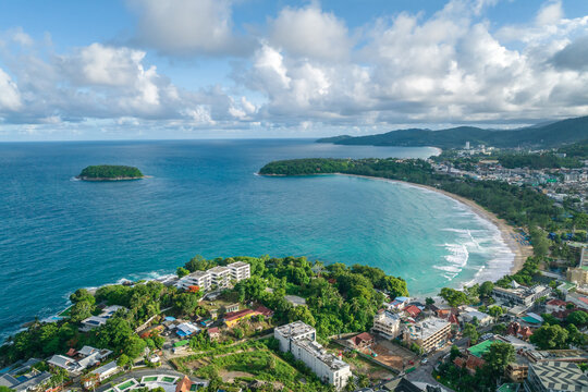 Aerial view of the natural scenery around Kata Forest Resort, Phuket, Thailand